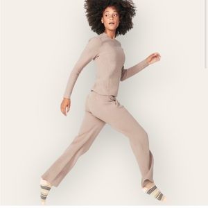 Figs Heavy Pajama PJ Set Tan Latte Size Medium